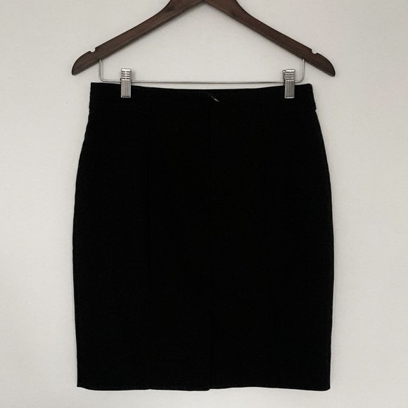 H&M Black Pencil Skirt High Waist Knee Length Size 8 - Picture 3 of 9